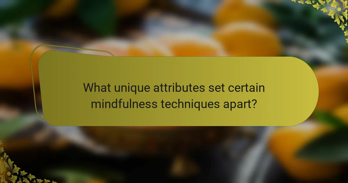 What unique attributes set certain mindfulness techniques apart?